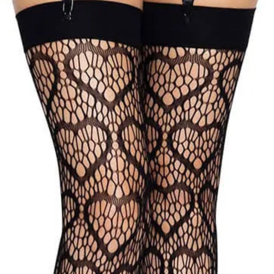 Heart Net thigh highs os