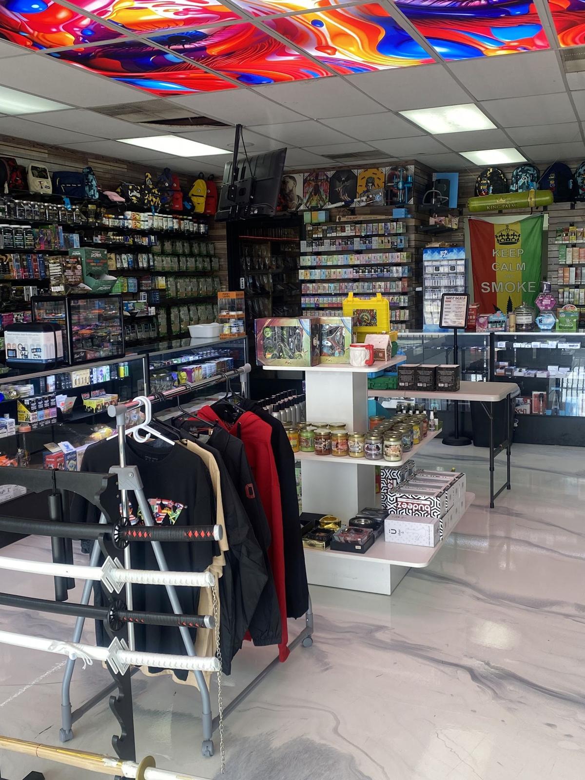 An aisle at Spark & Smoke