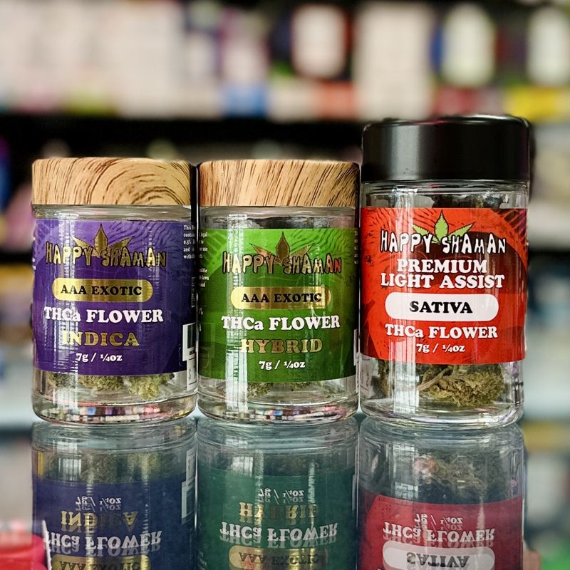 THCA & Hemp Flower display at Spark & Smoke, Wylie